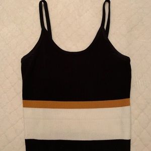 Black, White, & Yellow crop top